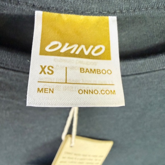 ONNO Bamboo T-Shirt Mens XS Charcoal Gray New Sustainable Short Sleeve Tee - Picture 5 of 10